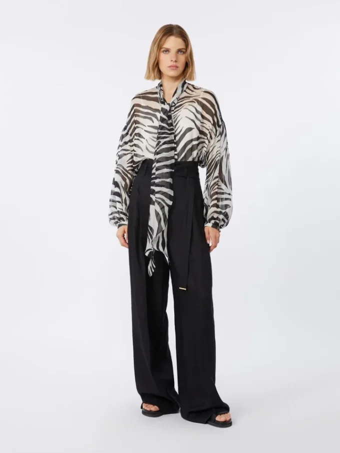 Linen canvas trousers, black