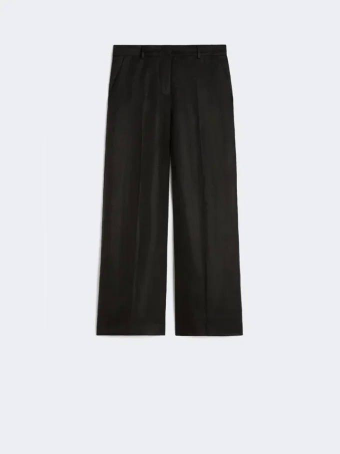 Linen canvas trousers, black