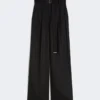 Linen canvas trousers, black