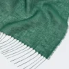 Linen stole with fringes, sage green