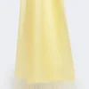 Linen stole with fringes, yellow
