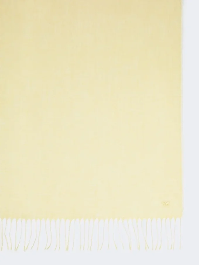 Linen stole with fringes, yellow