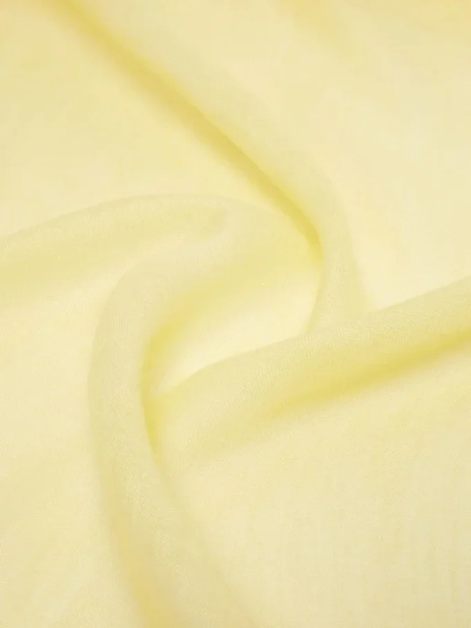 Linen stole with fringes, yellow