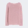 Linen yarn basic sweater, antique rose