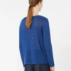 Linen yarn basic sweater, cornflower blue