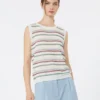 Linen yarn waistcoat, multicolour