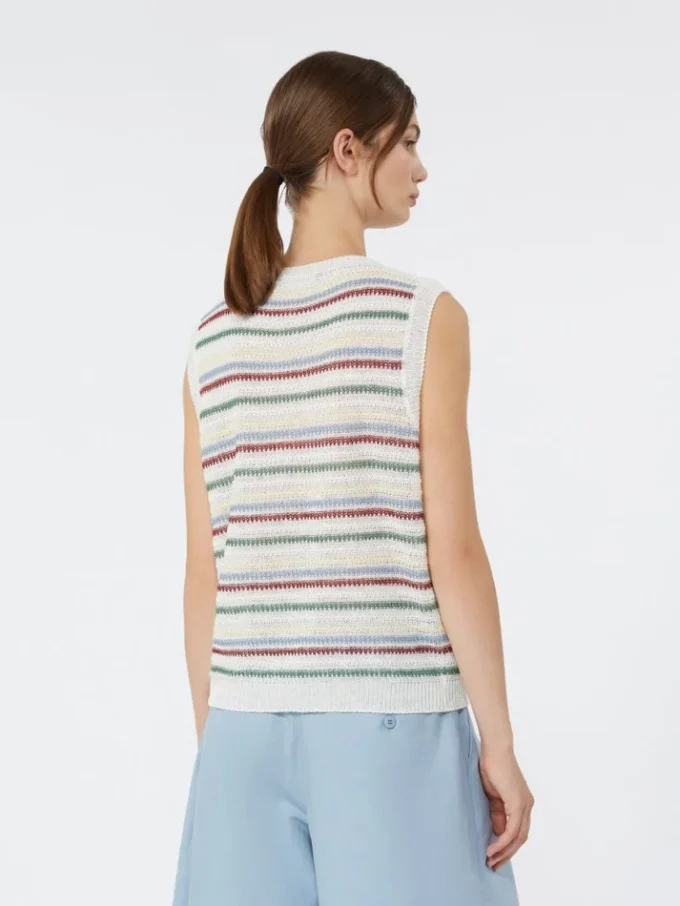 Linen yarn waistcoat, multicolour