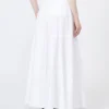 Long cotton poplin skirt, optical white Long cotton poplin skirt, optical white