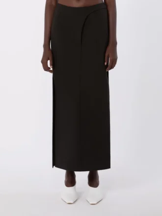 Long cotton skirt, black
