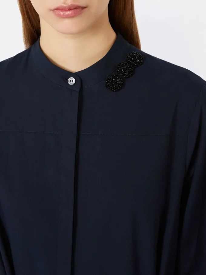 Long cotton voile dress, ultramarine