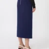 Long double-faced wool skirt, ultramarine Long double-faced wool skirt, ultramarine