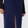 Long double-faced wool skirt, ultramarine Long double-faced wool skirt, ultramarine