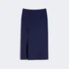 Long double-faced wool skirt, ultramarine Long double-faced wool skirt, ultramarine