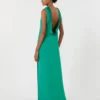 Long lightweight cady dress, green