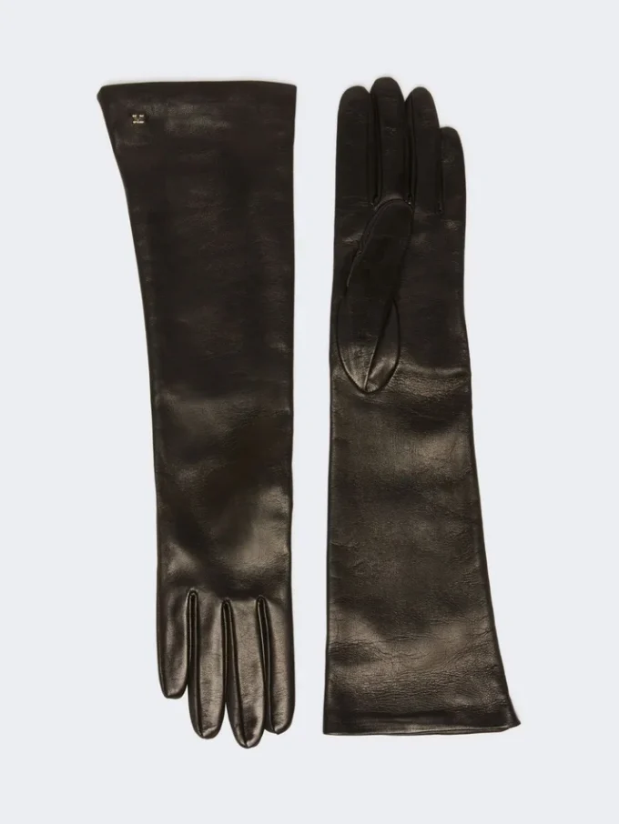 Long nappa leather gloves, black Long nappa leather gloves, black