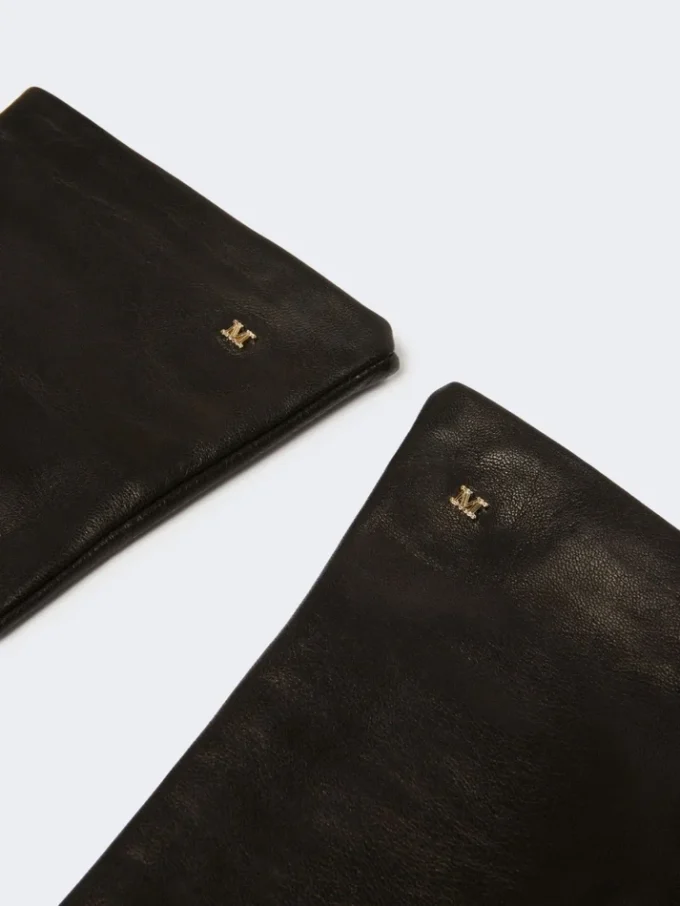 Long nappa leather gloves, black Long nappa leather gloves, black