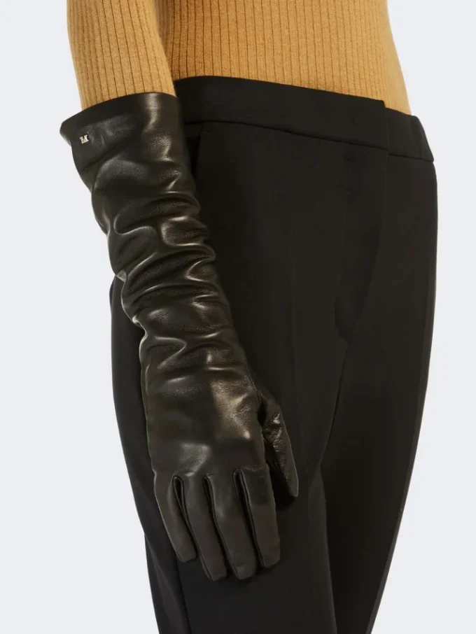 Long nappa leather gloves, black Long nappa leather gloves, black