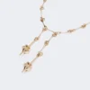 – long necklace with double pendant, gold – long necklace with double pendant, gold