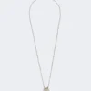 Long necklace with large pasticcino bag charm, silver