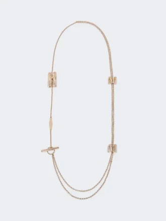 Long necklace with monogram details, ivory