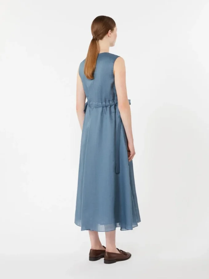 Long ramie dress, sky blue Long ramie dress, sky blue