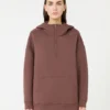 Long scuba jersey sweatshirt, brown