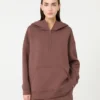 Long scuba jersey sweatshirt, brown