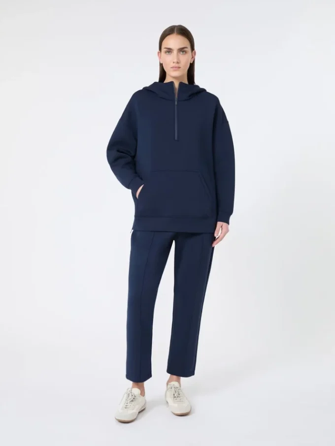 Long scuba jersey sweatshirt, navy
