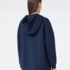 Long scuba jersey sweatshirt, navy