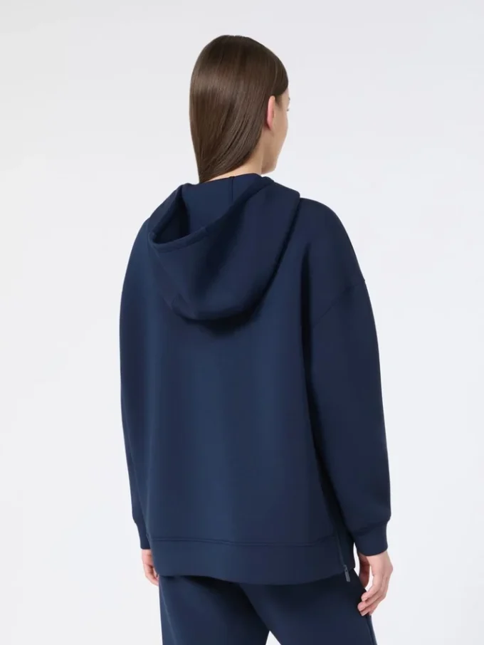 Long scuba jersey sweatshirt, navy