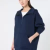 Long scuba jersey sweatshirt, navy