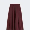Long taffeta skirt, bordeaux