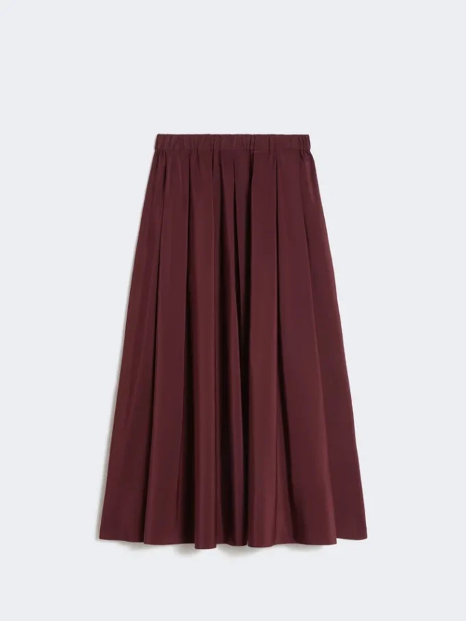Long taffeta skirt, bordeaux