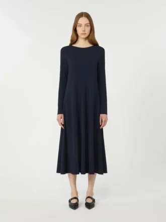 Long viscose jersey dress, navy