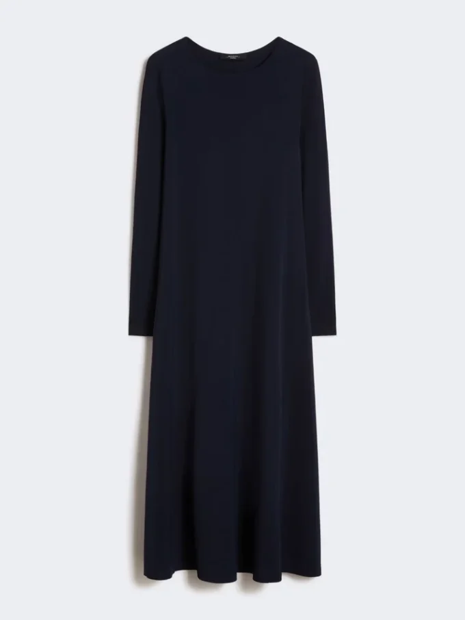 Long viscose jersey dress, navy Long viscose jersey dress, navy