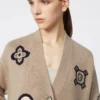Long wool and cashmere cardigan, sand