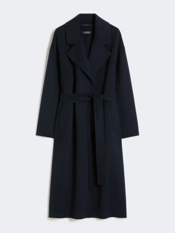 Long wool broadcloth coat, midnightblue