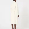 Long wool, cashmere and silk coat, white