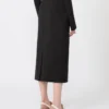 Long wool skirt with belt, black Long wool skirt with belt, black