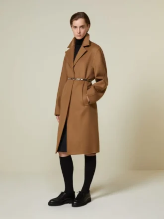 Masculine·cashmere coat, camel