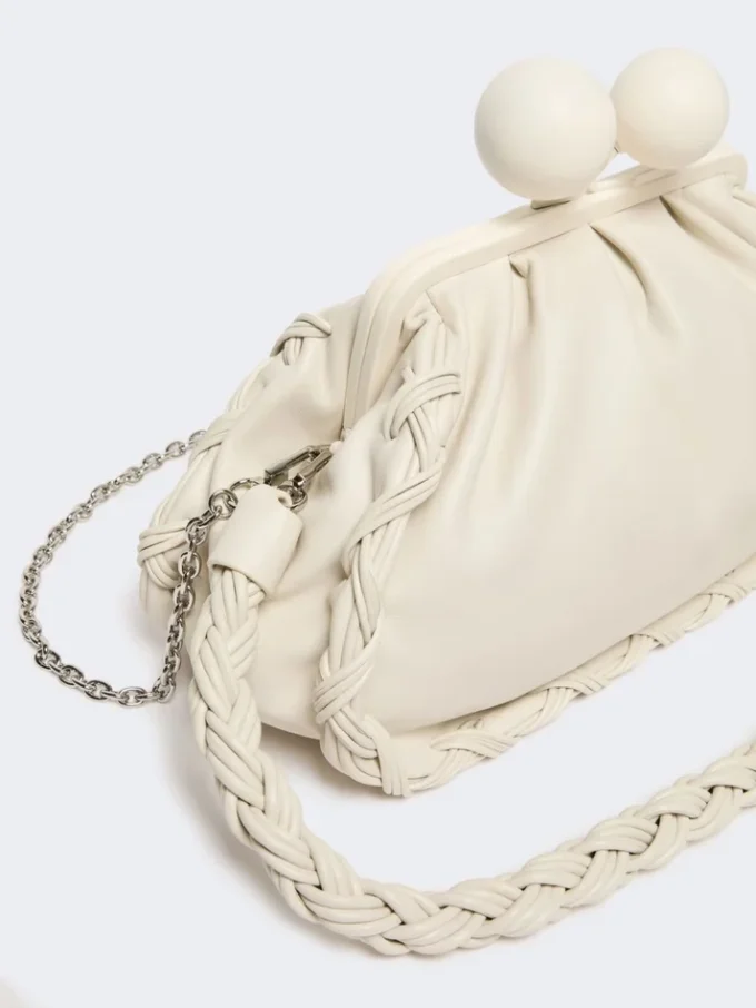 Medium nappa leather pasticcino bag, ivory