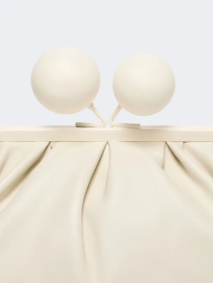 Medium nappa leather pasticcino bag, ivory