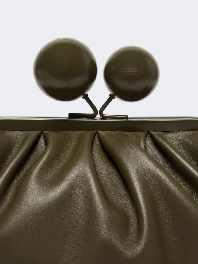 Medium nappa leather pasticcino bag, kaki
