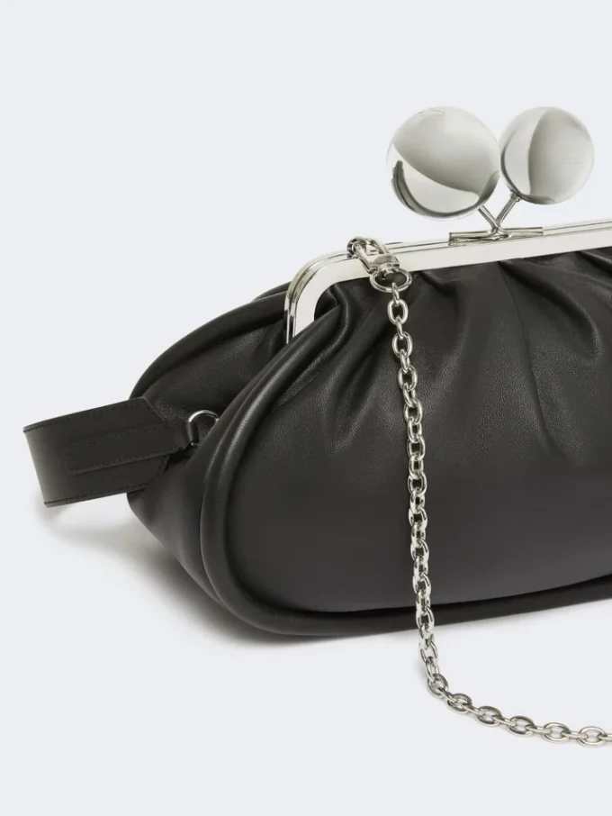Medium pasticcino bag in glossy nappa leather, black