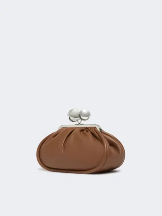 Medium pasticcino bag in glossy nappa leather, tobacco