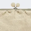 Medium raffia-effect pasticcino bag, turtledove