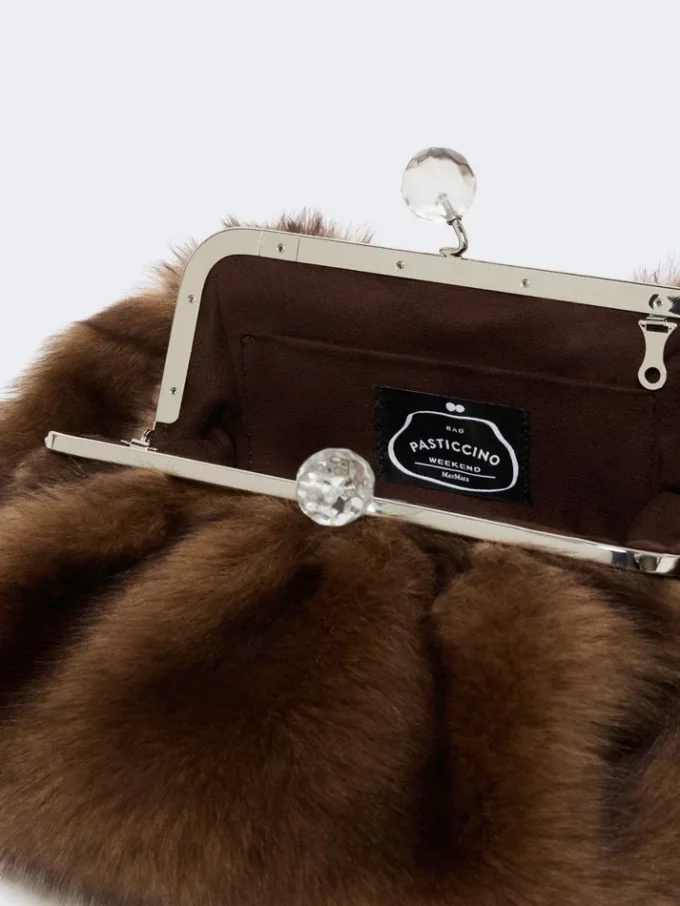 Medium sheepskin pasticcino bag, caramel