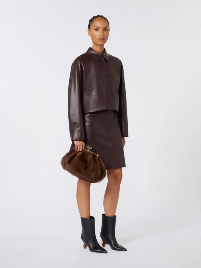 Medium sheepskin pasticcino bag, caramel