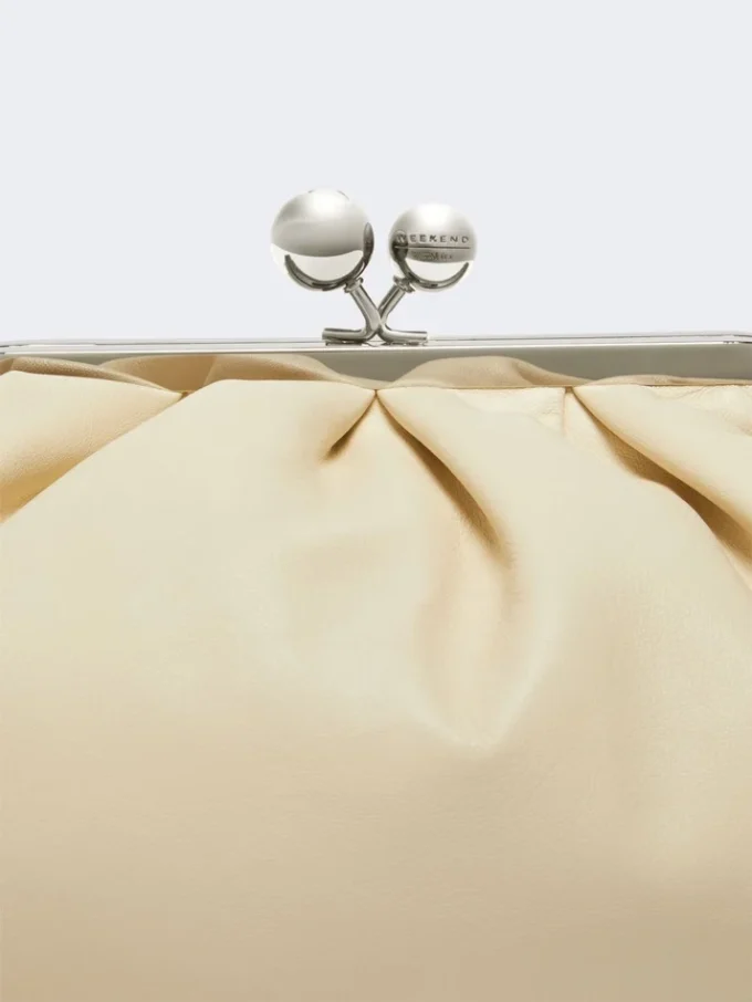 Medium sheepskin pasticcino bag, ivory