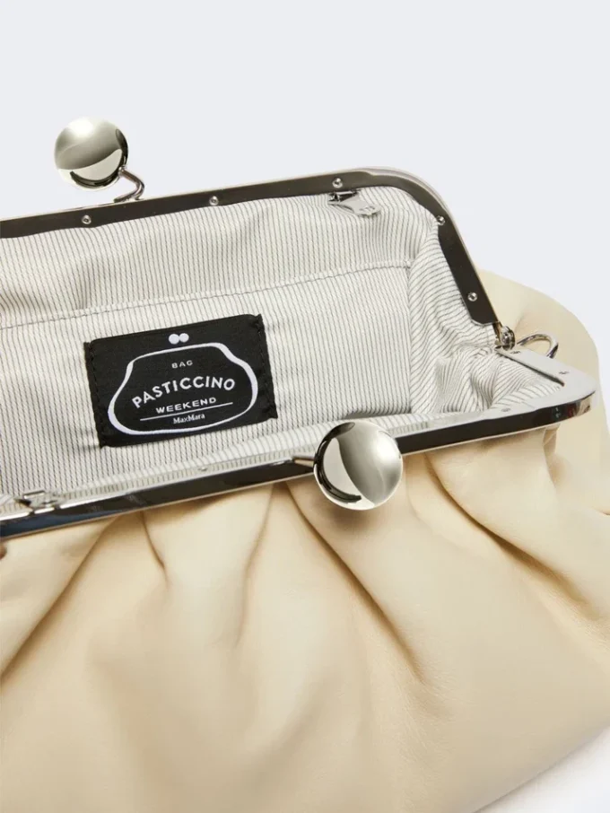 Medium sheepskin pasticcino bag, ivory